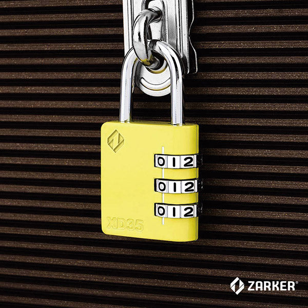 ZARKER ザーカー XD35-Y コンビネーション南京錠 黄色/ブリスター 鍵 カギ
