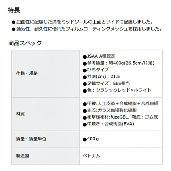 [新作] アシックス 安全靴 ウィンジョブ CP113 600（1273A055.600）クラシックレッド×ホワイト ASICS おしゃれ かっこいい 作業靴 スニーカー 赤 白 メッシュ