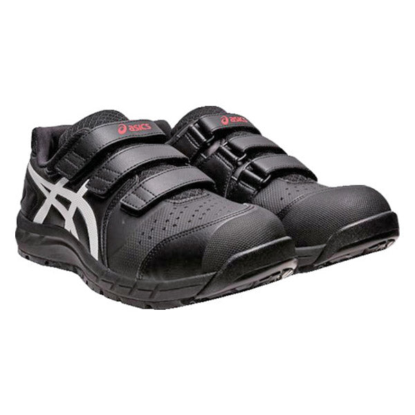 [新作] アシックス 安全靴 ウィンジョブ CP112 001（1273A056.001）ブラック×ホワイト ASICS おしゃれ かっこいい 作業靴 スニーカー 黒 白 メッシュ マジックテープ