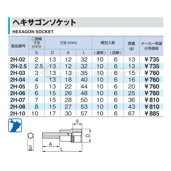 トネのヘキサゴンソケットの画像2