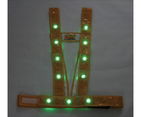 ミズケイ LEDタスキ型安全ベスト「光るんです」＜ゴールド／緑LED＞ 3020003
