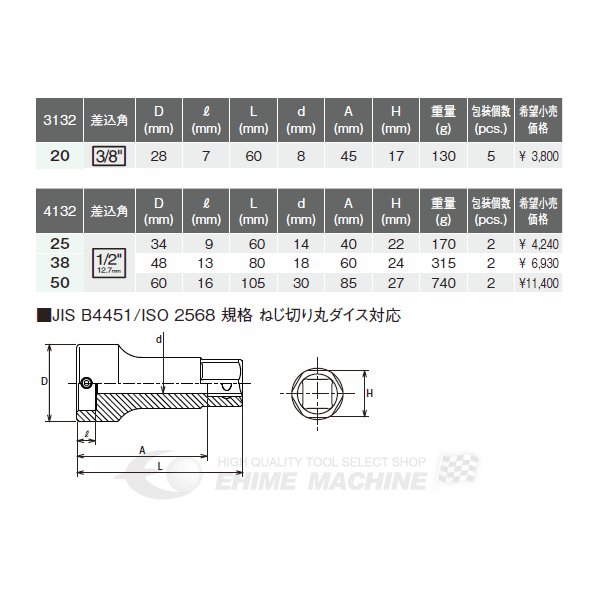 コーケン 9.5sq. ダイスホルダー 3132-20 Ko-ken 工具