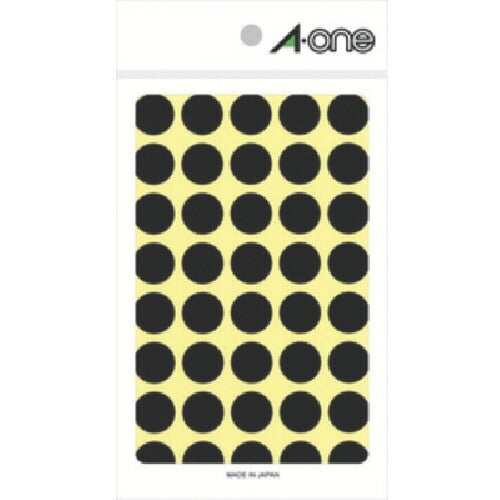 3M エーワン[[TM上]] カラーラベル 丸型 15mmΦ 黒 (14枚入) 07029 スリーエム