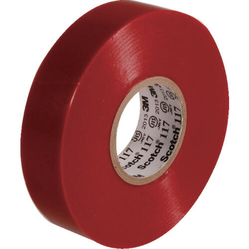 3M ビニールテープ 117 赤 19mmX20m 10巻入り 117RED2010P スリーエム