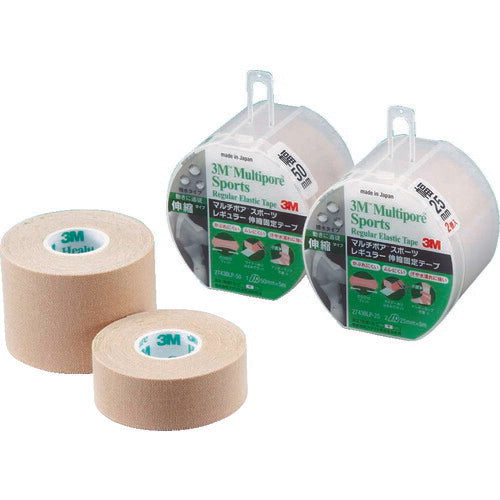 3M マルチポア[[TM上]] スポーツレギュラー 伸縮固定テープ(ブリスター) 2743BLP-25 25mm×5m 2巻 スリーエム