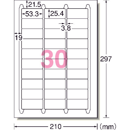 3M エーワン[[TM上]] ラベルシール(プリンタ兼用)キレイにはがせる 30面 100枚入 31260 スリーエム