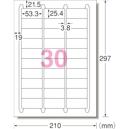 3M エーワン[[TM上]] ラベルシール(プリンタ兼用)キレイにはがせる 30面 (10枚) 31277 スリーエム