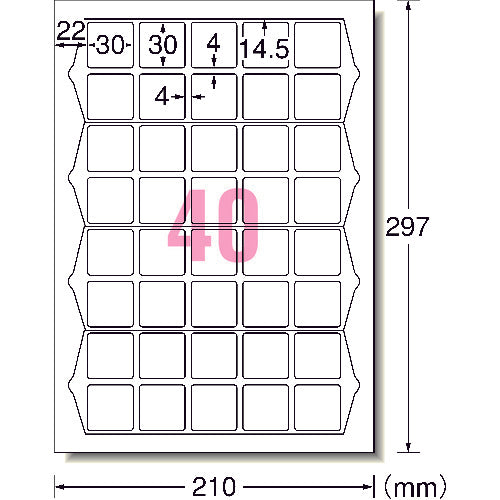 3M エーワン[[TM上]] ラベルシール(プリンタ兼用)40面 四辺余白付 角丸正方形20枚 31553 スリーエム