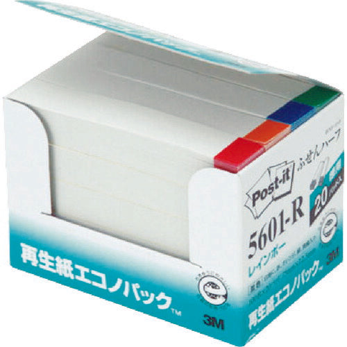 3M ポスト･イット 75X12.5mm 100枚X20パッド レインボー 5601-R スリーエム