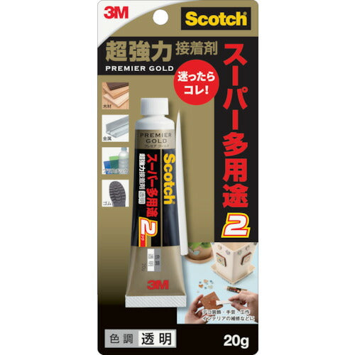 3M スコッチ 超強力接着剤 プレミアゴールド スーパー多用途2 20g 透明 9078 スリーエム