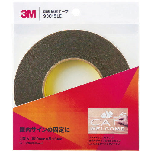 3M 両面粘着テープ(強粘着多用途)93015LE 93015LE19MMX54.8M スリーエム