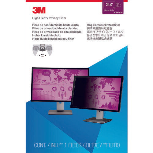 3M セキュリティ/プライバシーフィルター ハイクラリティータイプ HC240W1B HC240W1B スリーエム