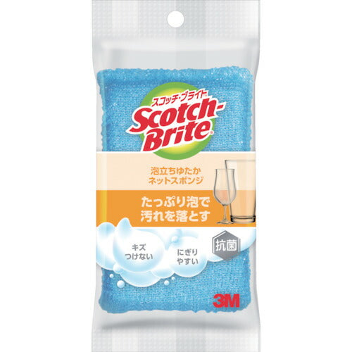 3M スコッチ･ブライト 泡立ちゆたか ネットスポンジ ブルー WNT-77KB スリーエム