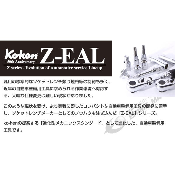 コーケン Z-EAL 9.5sq. 6角 スタンダードソケットレールセット 12ヶ組