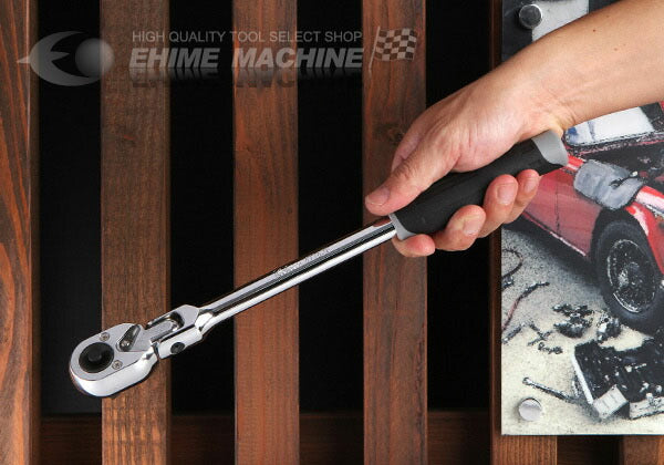 コーケン 12.7sq. プッシュボタン式 首振りラチェットハンドル 4774JB