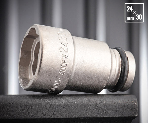 TONE インパクト用ダブルクイックフィットソケット 対辺寸法24、30mm 差込角12.7mm (4NQFW-2430)(4953488454314) トネ