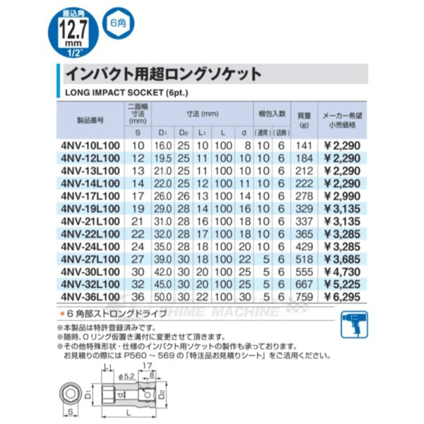 トネのインパクト用超ロングソケットの画像2