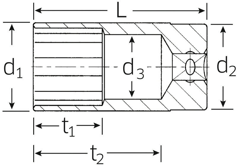 STAHLWILLE 51S-17 (1/2SQ)ディープソケット (6角)(03240017) スタビレー