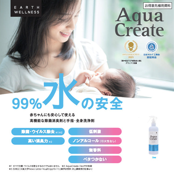 アース製薬 Aqua Create DEO 280ml アルコール不使用 除菌消臭剤 676511 衛生用品