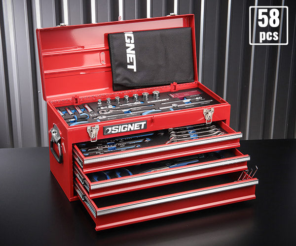 【3月の特価品】SIGNET 工具セット 800S-5822RED 3/8DR 9.5sq 58点 レッド シグネット 工具 赤 メカニック ツールセット TOOL BOX