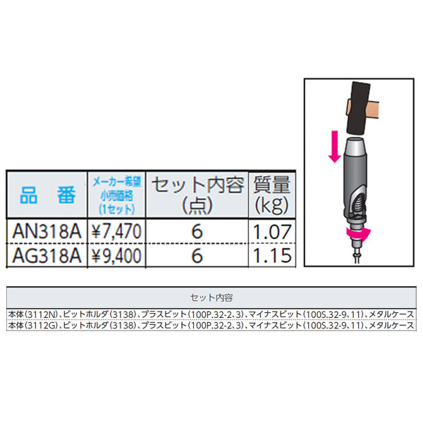 コーケン アタックドライバーセット AG318A Ko-ken 工具