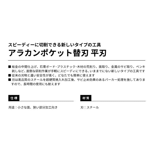 TAJIMA タジマ アラカンポケット替刃 (平刃) AKB-POKT 小さな面、狭い部分加工向き