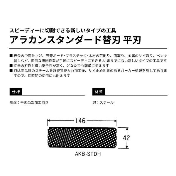 TAJIMA タジマ アラカンスタンダード替刃 (平刃) AKB-STDH 平面凸部加工向き