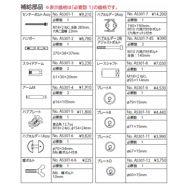 KTC マルチプラー センターボルトAssy as301-1【エヒメマシン】