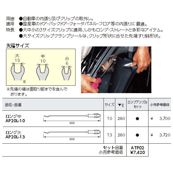 KTC クリップクランプツールセット（ロングアングルセット） atp02