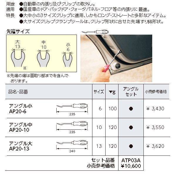 KTC クリップクランプツールセット（アングルセット） atp03a