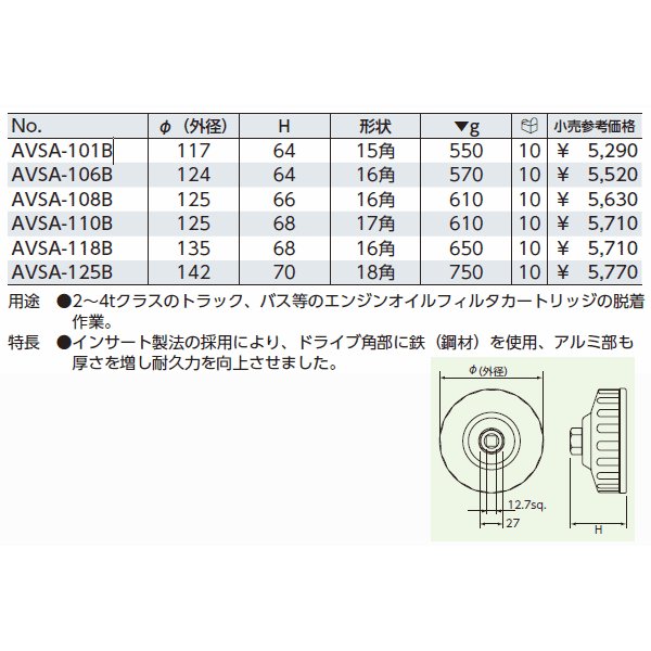 京都機械工具のカップ型オイルフィルタレンチの画像2