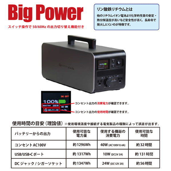 富士倉 ビッグパワーポータブルバッテリー3000 BA-3000