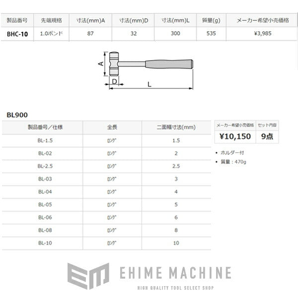 トネのハンマー六角レンチ2点セットの画像10