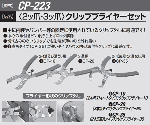 KOTO クリッププライヤーセット CP-223 江東産業