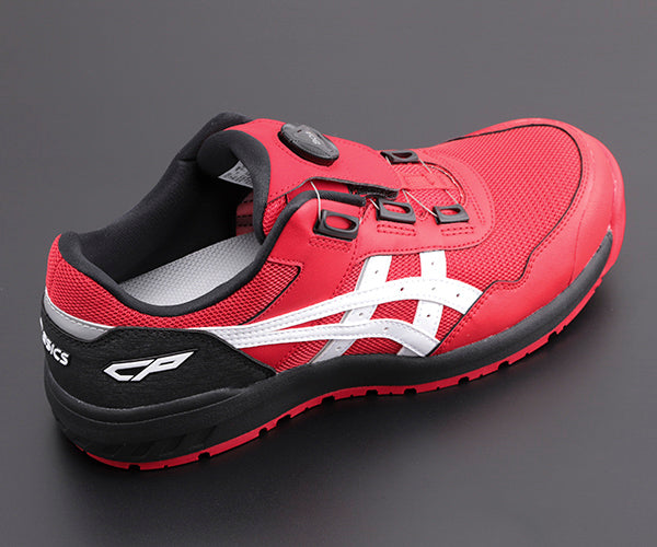 [特典付き] アシックス 安全靴 ウィンジョブ CP209BOA-602 クラシックレッド×ホワイト 24.0cm ASICS おしゃれ かっこいい 作業靴 スニーカー