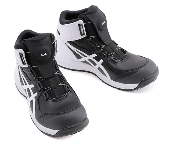 [特典付き] アシックス 安全靴 ウィンジョブ CP304BOA-001 ブラック×ホワイト 25.0cm ASICS おしゃれ かっこいい 作業靴 スニーカー
