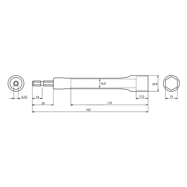 ロブテックス 電ドルソケット“ストロック” ロングソケット 6角 対辺19mm DS19LS エビ LOBSTER ロブスター エビ印工具 LOBTEX