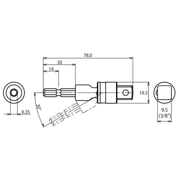 ロブテックス ストロック ユニバーサルソケットアダプター 差込角9.5mm DSUA95 エビ LOBSTER ロブスター エビ印工具 LOBTEX