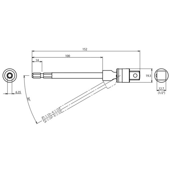 ロブテックス ストロック ユニバーサルソケットアダプター ロングタイプ 差込角12.7mm DSUAL127 エビ LOBSTER ロブスター エビ印工具 LOBTEX