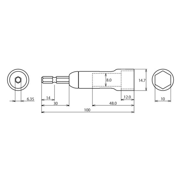 ロブテックス ストロック スタンダードソケット 高耐久タイプ 6角 対辺10mm DSX10S エビ LOBSTER ロブスター エビ印工具 LOBTEX