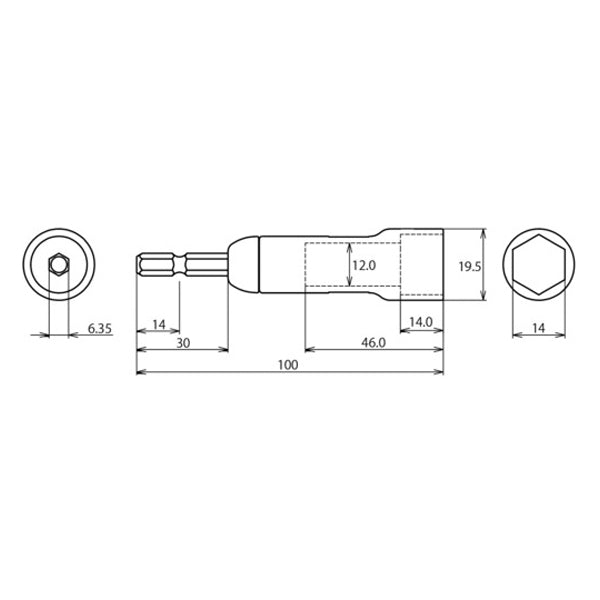 ロブテックス ストロック スタンダードソケット 高耐久タイプ 6角 対辺14mm DSX14S エビ LOBSTER ロブスター エビ印工具 LOBTEX