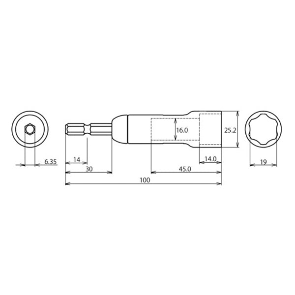 ロブテックス ストロック スタンダードソケット 高耐久タイプ サーフェイス 対辺19mm DSX19SF エビ LOBSTER ロブスター エビ印工具 LOBTEX