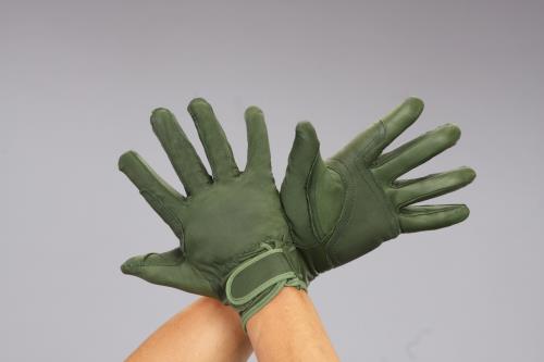 エスコ [LL] 手袋(牛革/OD色/当テ付) EA353CC-48 ESCO