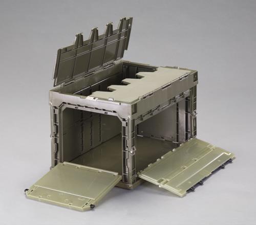 エスコ 531x368x334mm/50L 折畳コンテナ(OD/蓋･窓付5個 EA506AA-35E ESCO