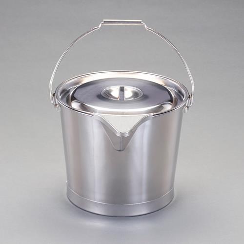 エスコ 15L 口付バケツ･フタ付キ(ステンレス製) EA508S-27 ESCO