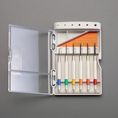 エスコ 6本組 [+ -]ドライバー(精密用) EA550KA-6 ESCO