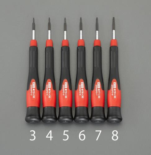 エスコ T4x30mm [Hexlobe]ドライバー(精密用) EA552FD-4 ESCO