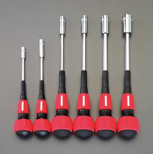 エスコ 6本組 [Nut]ドライバー(パワーグリップ) EA565AE ESCO