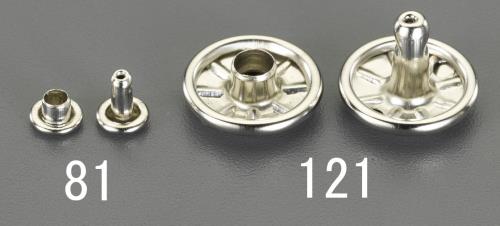 エスコ 10.5mm 両面大カシメピン (スチールニッケルメッキ/100 EA576MV-113 ESCO