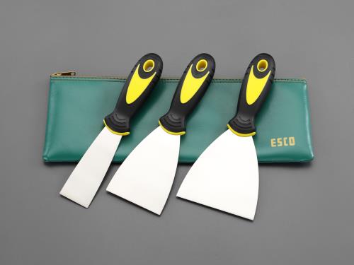 エスコ 3本組 パテベラセット(ステンレス/軟) EA579AK-300 ESCO